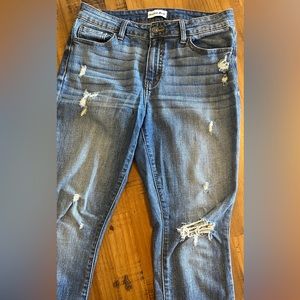 Studio Blue distressed skinny mid rise jeans